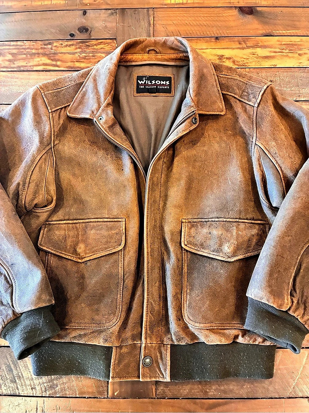 Wilson Leather Bomber Jacket Size Medium